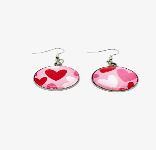 Hearts Dangle Hook Earrings