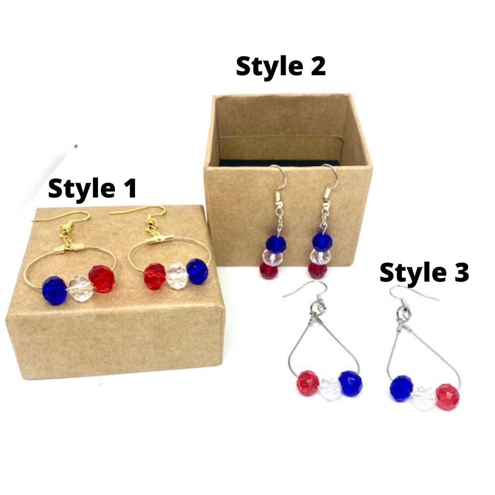 Patriotic Dangle and Hoop Earrings