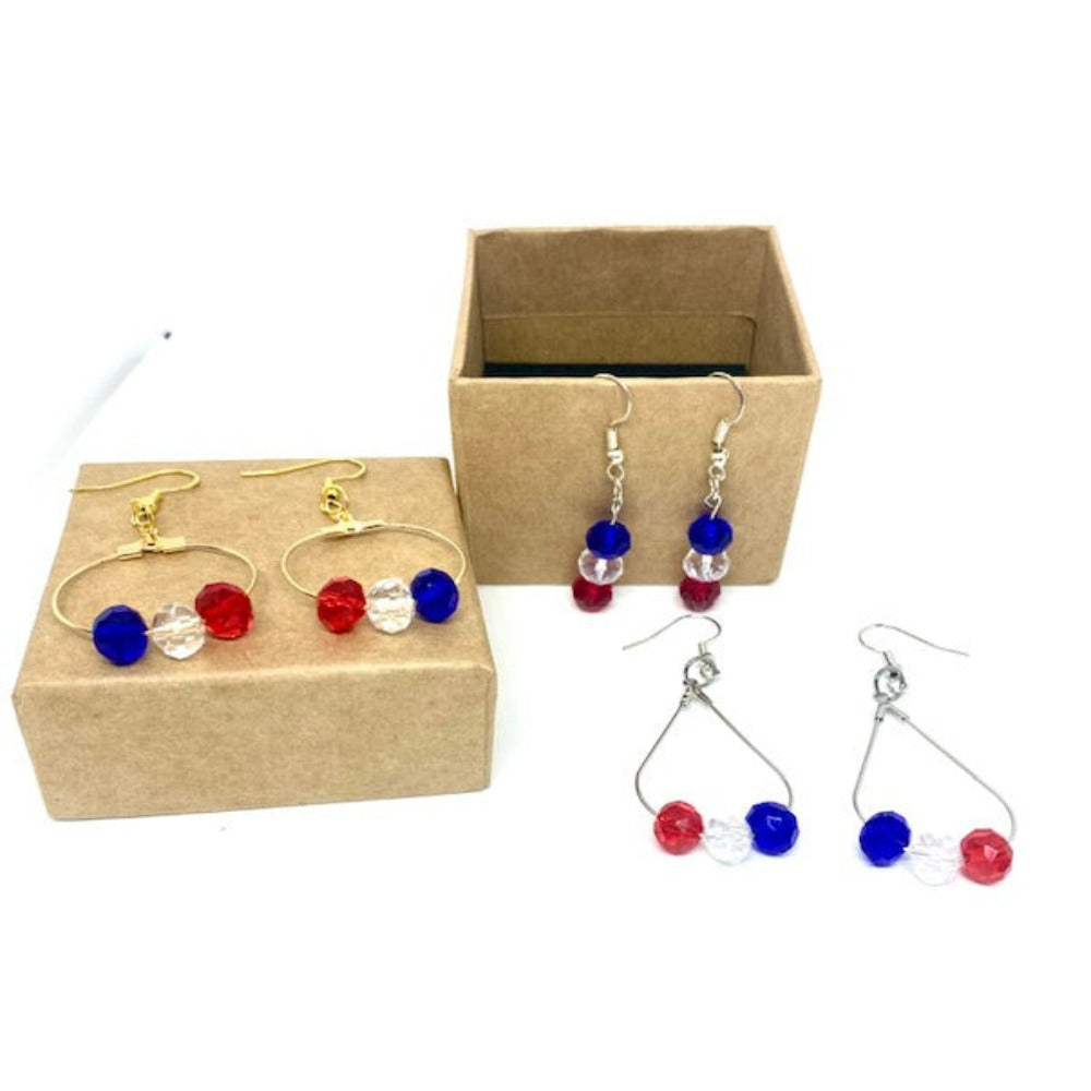 Patriotic Dangle and Hoop Earrings
