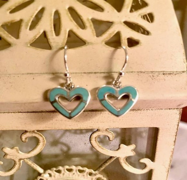 Sterling Silver Earrings With Turquoise Stone