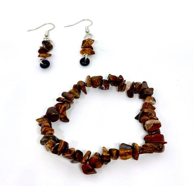 Tigers Eye Dangle Earrings