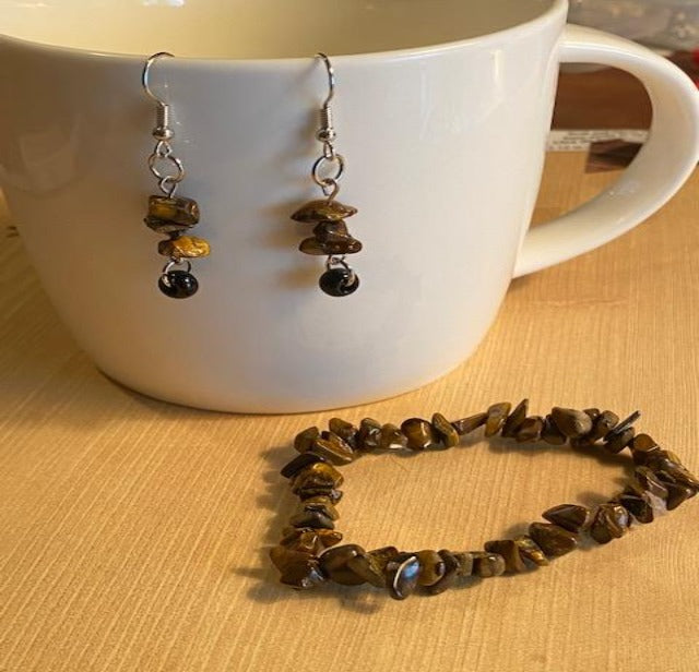Tigers Eye Dangle Earrings
