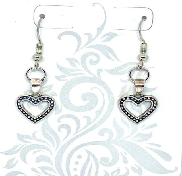 Sterling Silver Heart Dangle Earrings