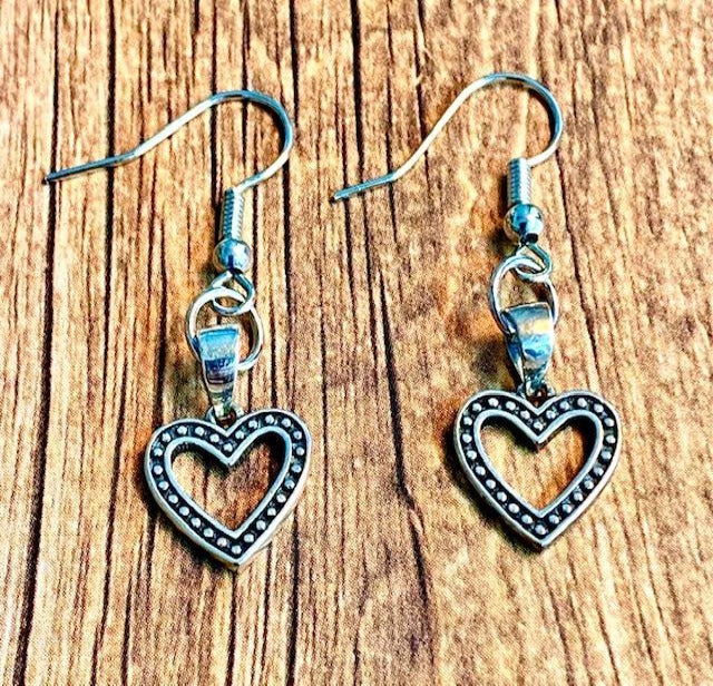 Sterling Silver Heart Dangle Earrings