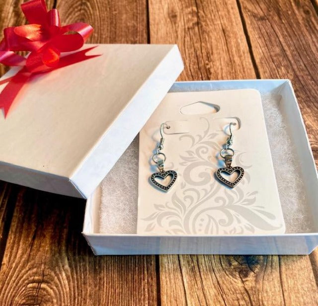 Sterling Silver Heart Dangle Earrings