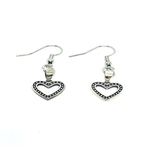 Sterling Silver Heart Dangle Earrings
