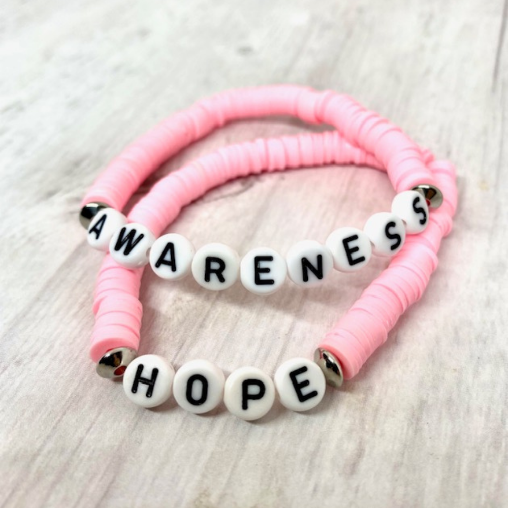 Custom Breast Cancer Heishi Word Bracelets