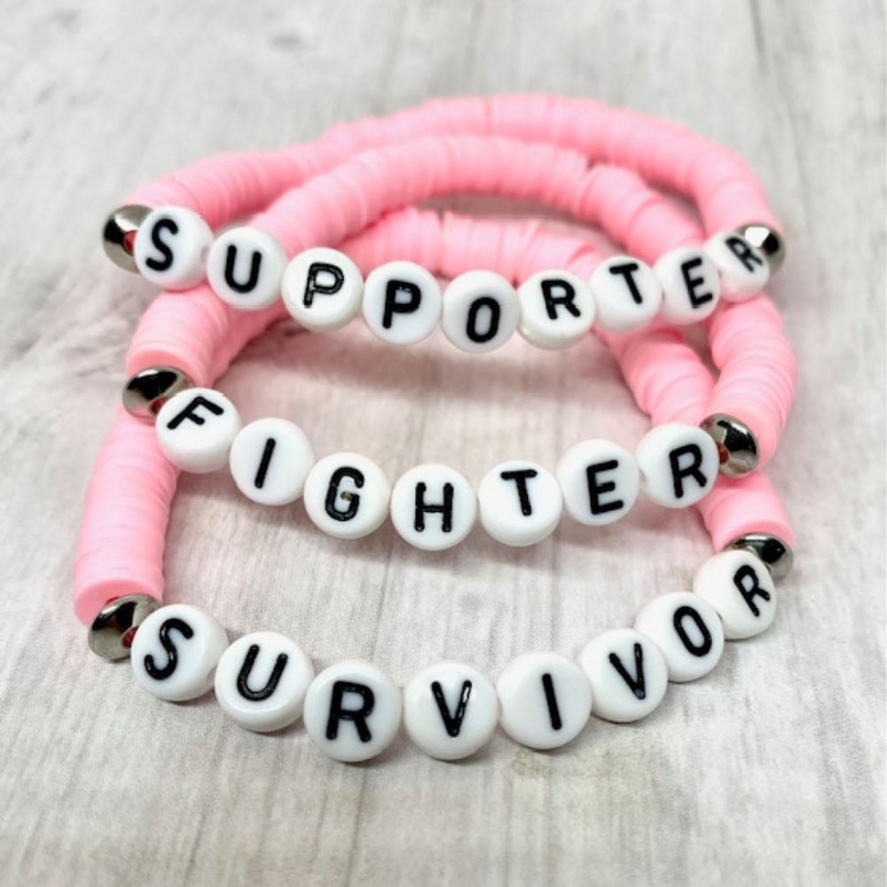 Custom Breast Cancer Heishi Word Bracelets