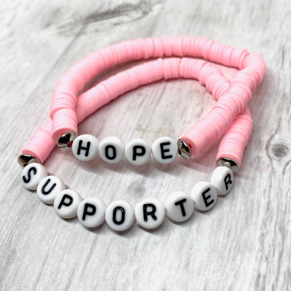 Custom Breast Cancer Heishi Word Bracelets
