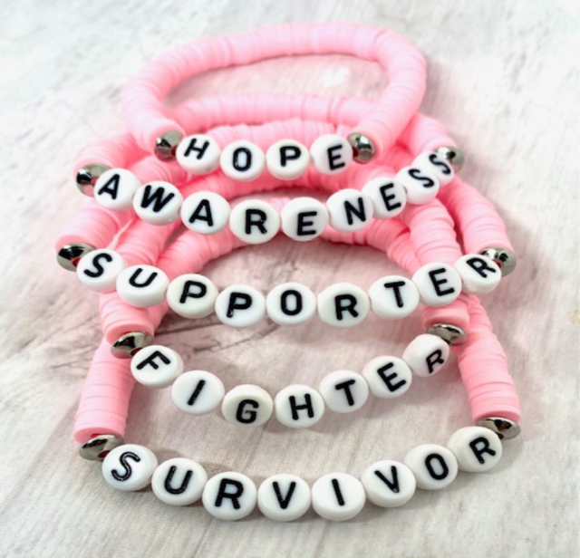 Custom Breast Cancer Heishi Word Bracelets