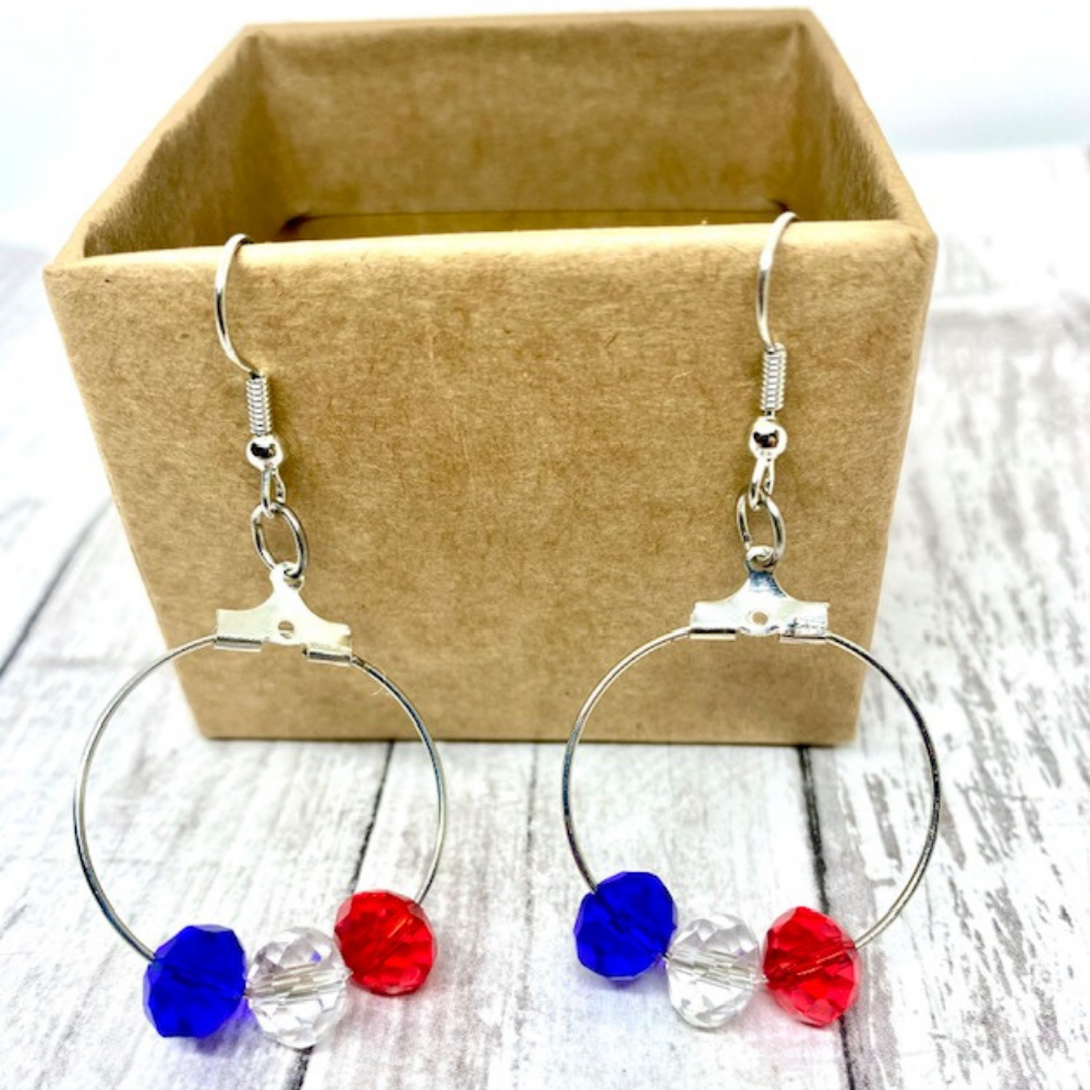 Patriotic Dangle and Hoop Earrings