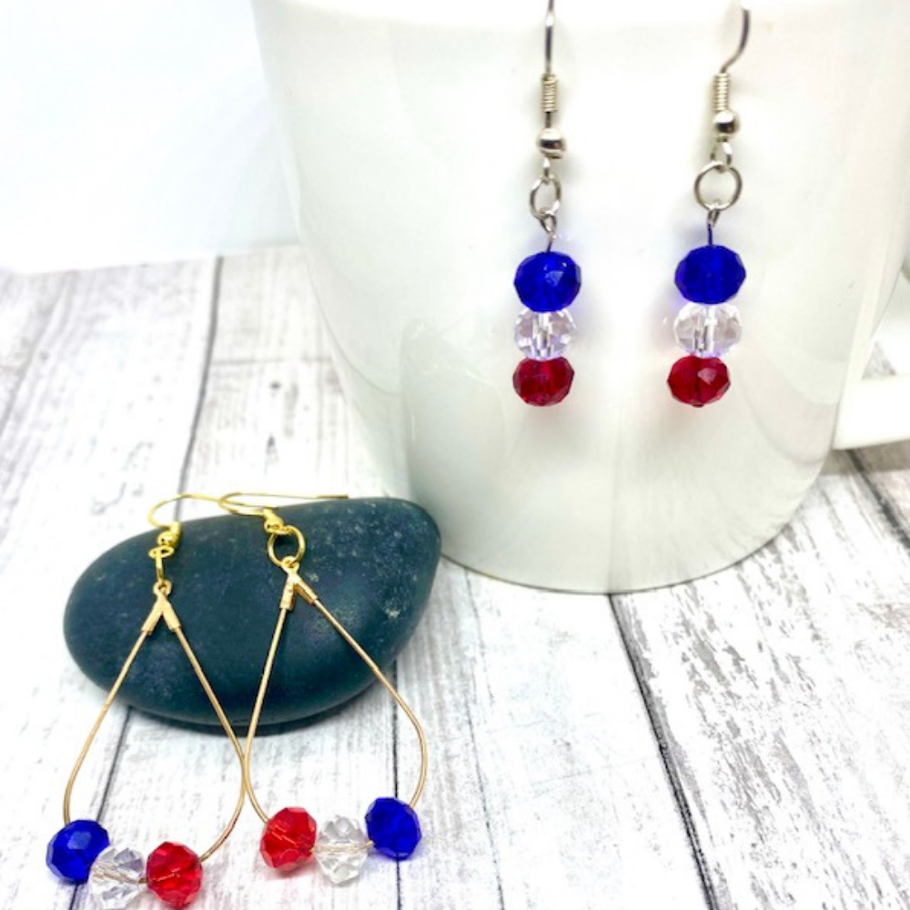 Patriotic Dangle and Hoop Earrings