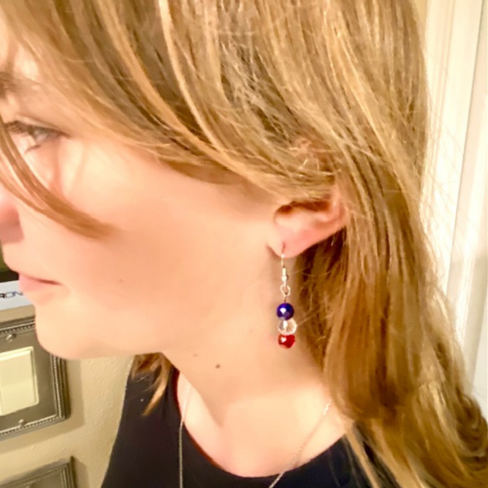 Patriotic Dangle and Hoop Earrings