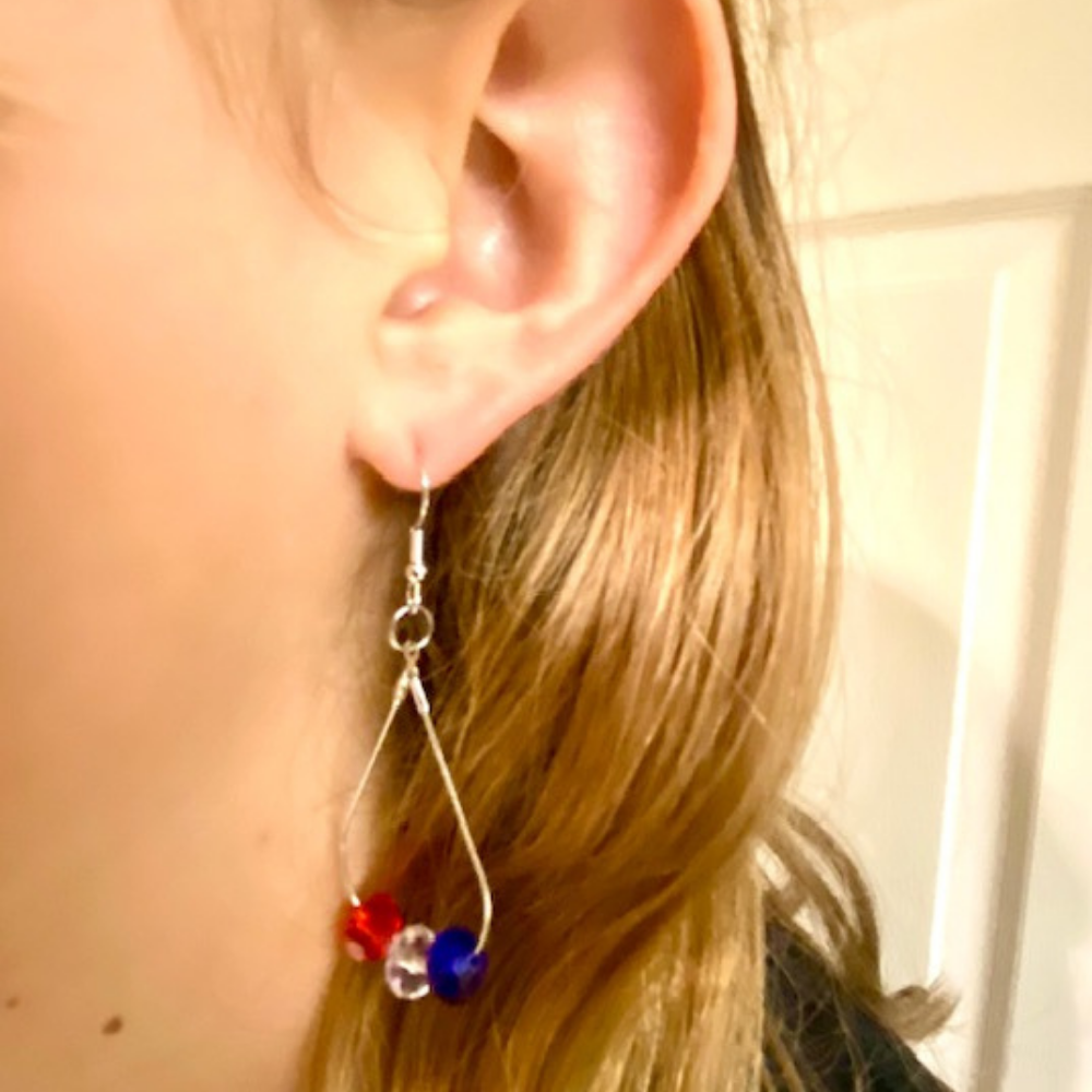 Patriotic Dangle and Hoop Earrings