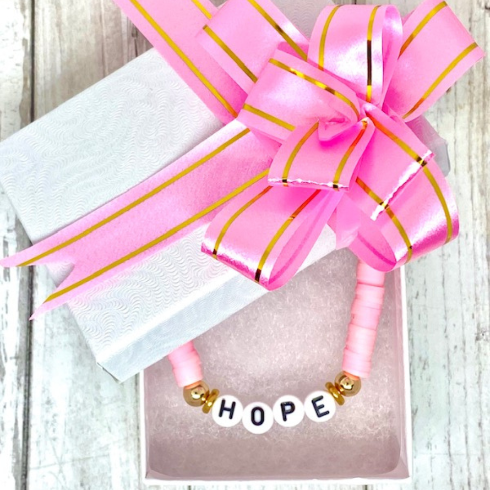 Custom Breast Cancer Heishi Word Bracelets