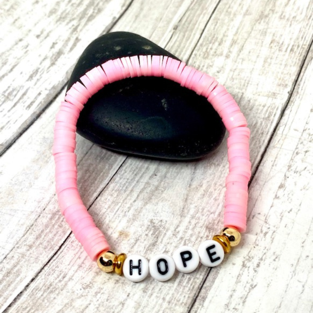 Custom Breast Cancer Heishi Word Bracelets