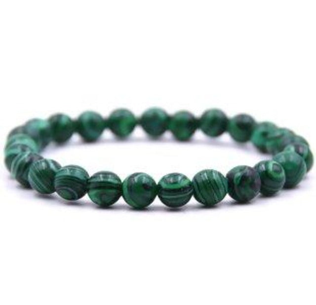 Manmade Malachite Elastic Bracelet