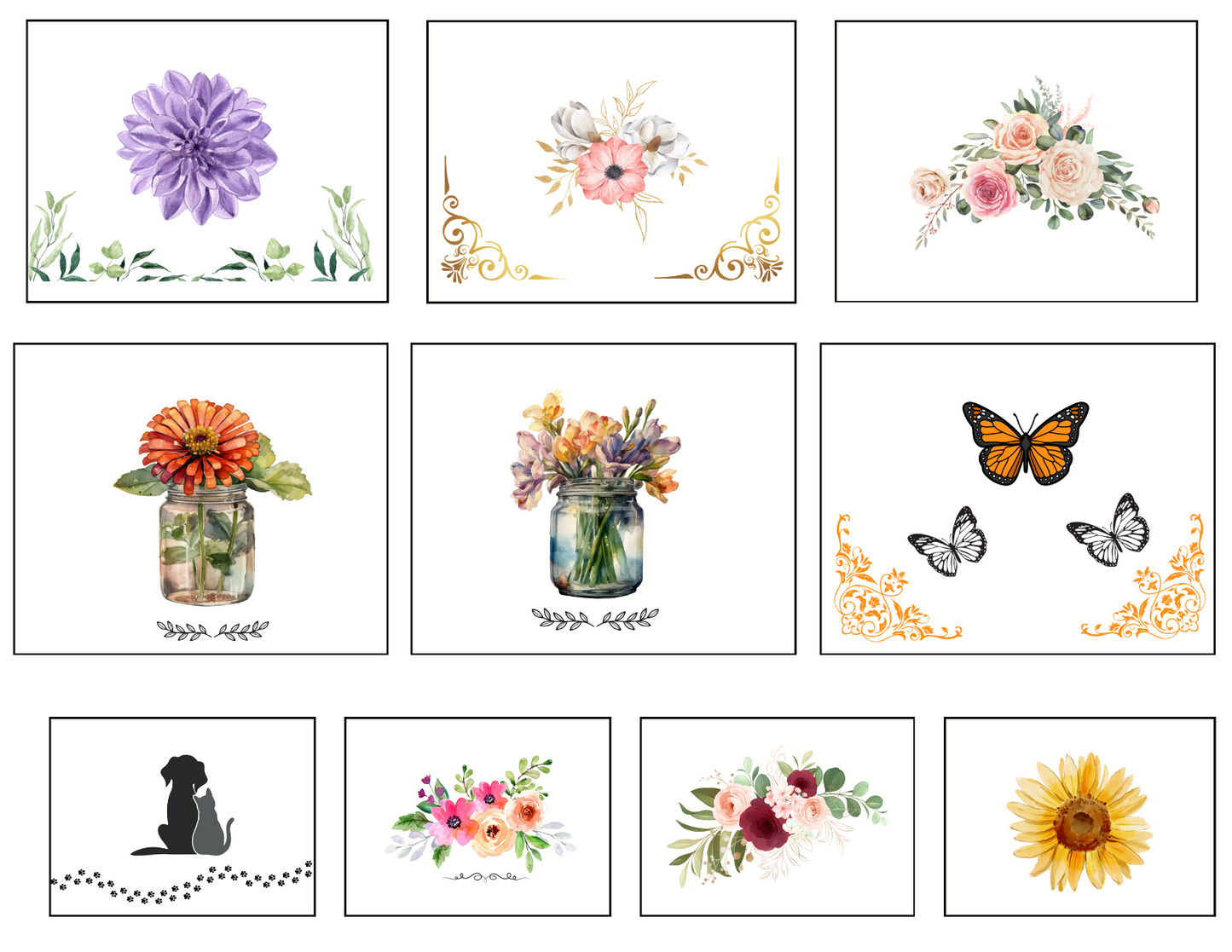 Blank Stationery Notecards (10-Pack)