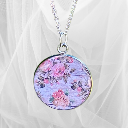 Floral Circular Pendant Necklace