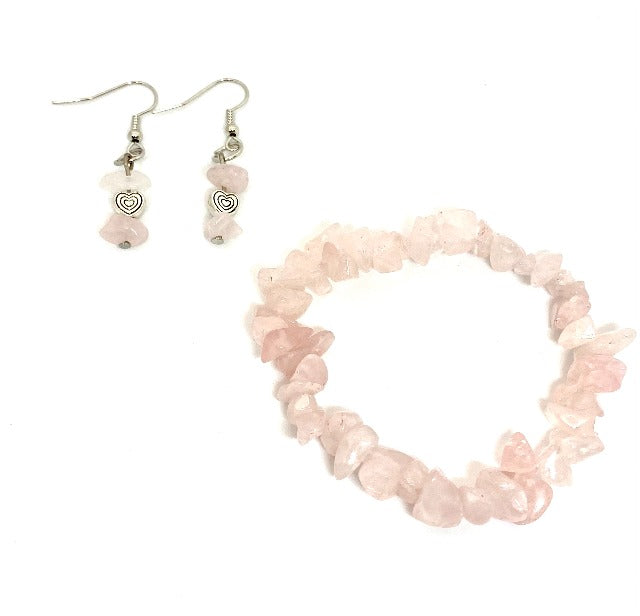 Rose Quarts Dangle Earrings