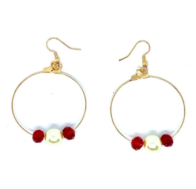 Glass Bead "Pearl" Earrings and Stretch Bracelets