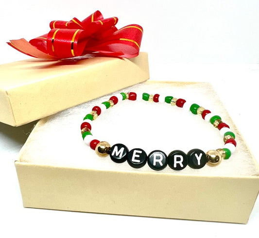 Holiday Seed Bead Stretch Bracelets