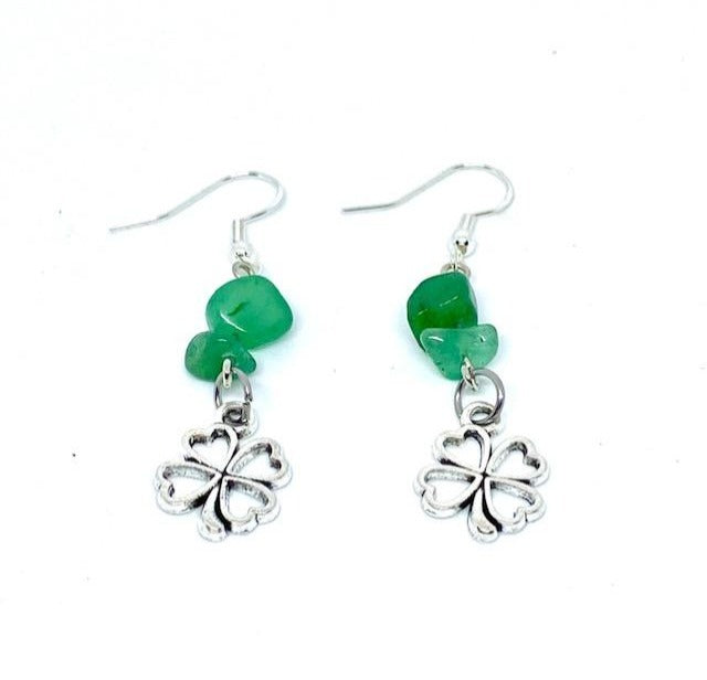 Green Aventurine Matching Bracelet and Earrings Set