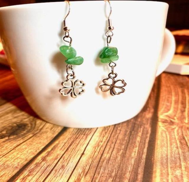 Green Aventurine Matching Bracelet and Earrings Set