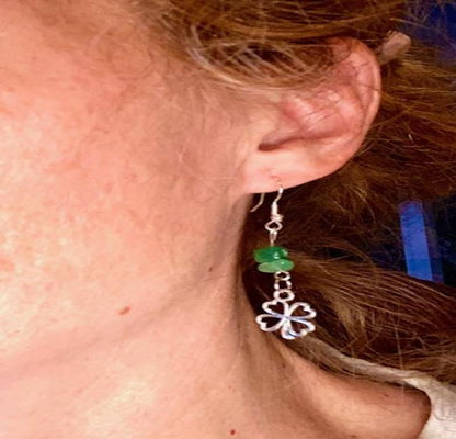 Green Aventurine Matching Bracelet and Earrings Set