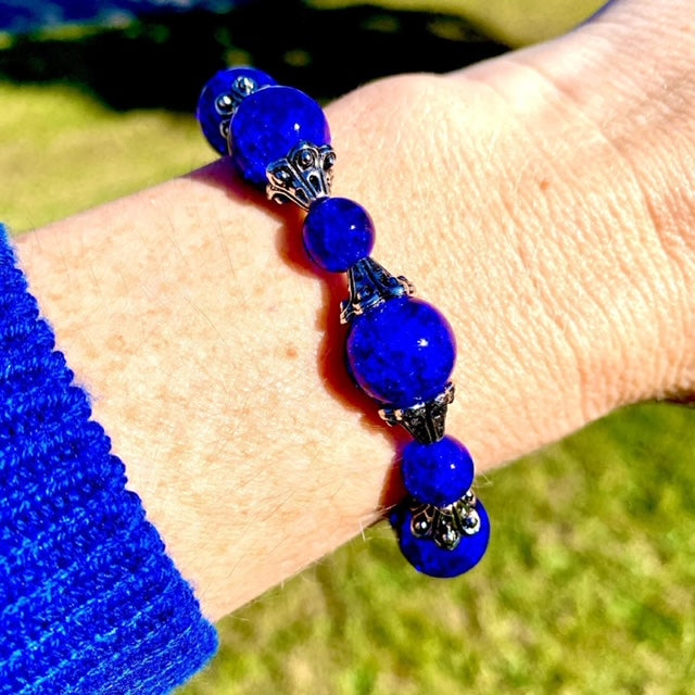 Crystal Ball Beaded Earrings and Bracelet Sets