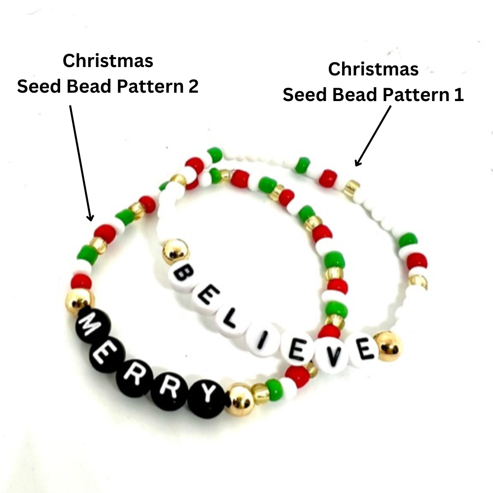 Holiday Seed Bead Stretch Bracelets