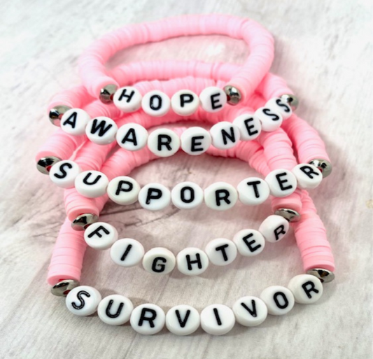 Custom Breast Cancer Heishi Word Bracelets