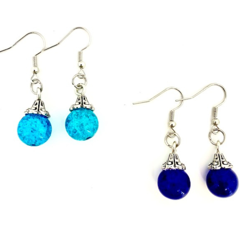 Crystal Ball Beaded Earrings and Bracelet Sets