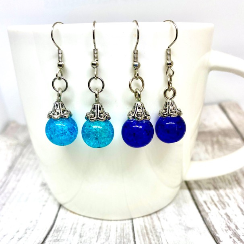 Crystal Ball Beaded Earrings and Bracelet Sets